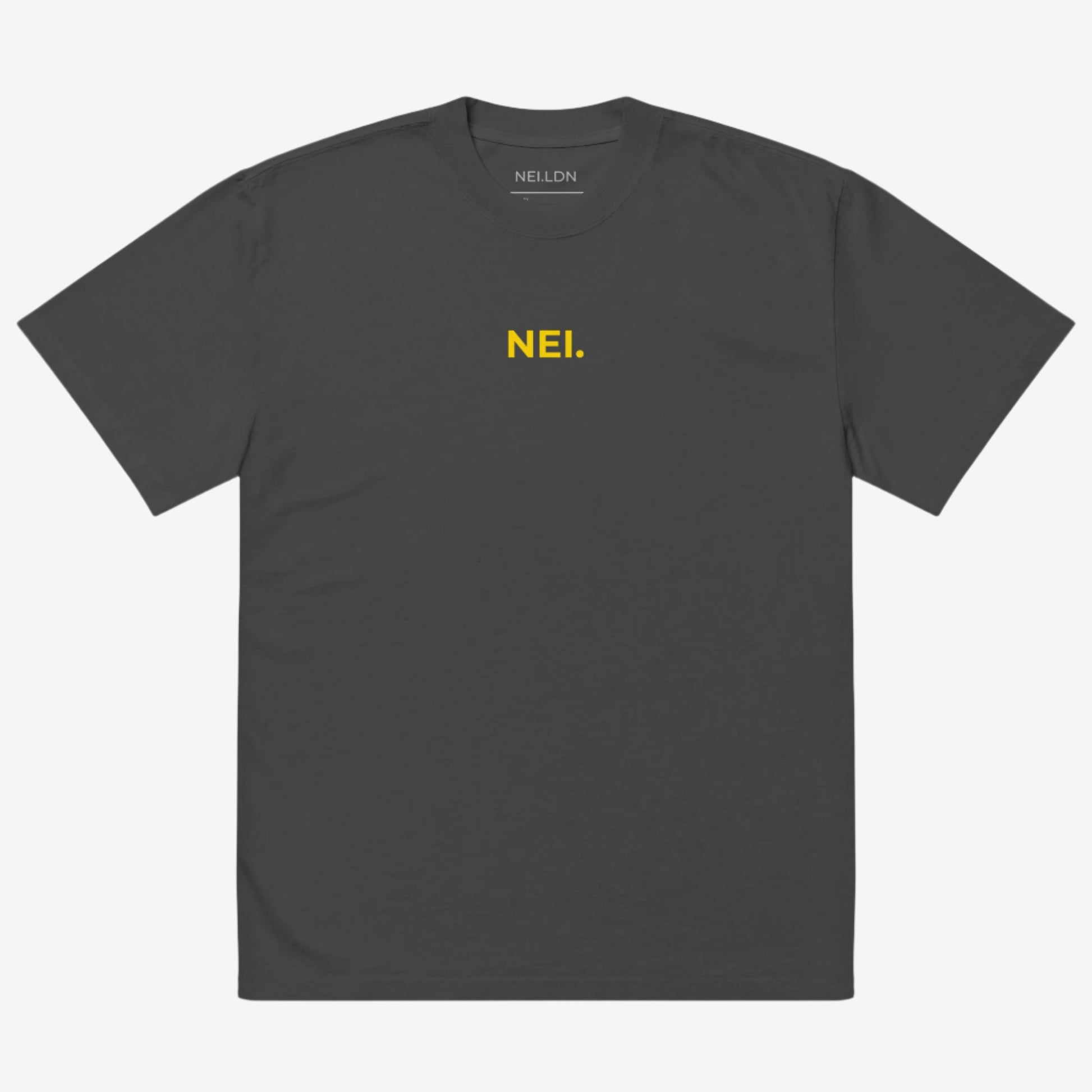 Inner Stonewashed Drop oversized faded t-shirt in Black with black embroidered NEI logo