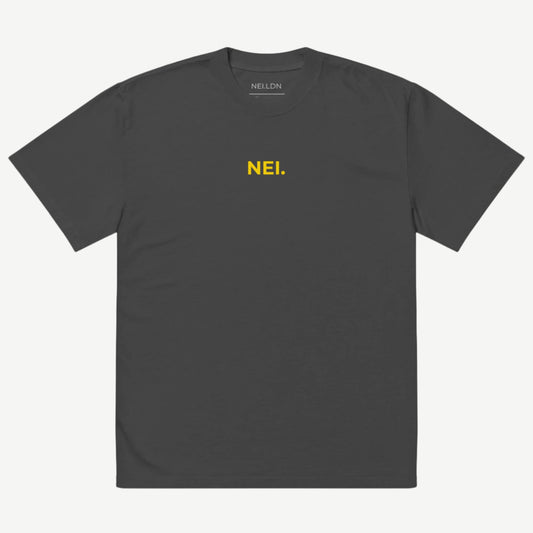 Inner Stonewashed Drop oversized faded t-shirt in Black with black embroidered NEI logo