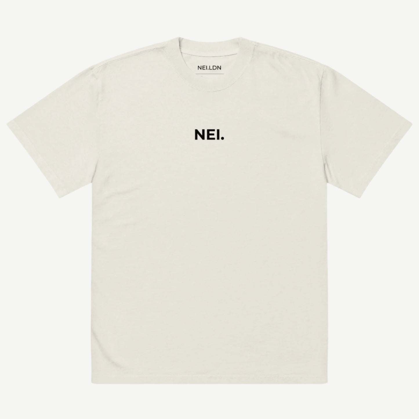 Inner Stonewashed Drop oversized faded t-shirt in Bone with black embroidered NEI logo