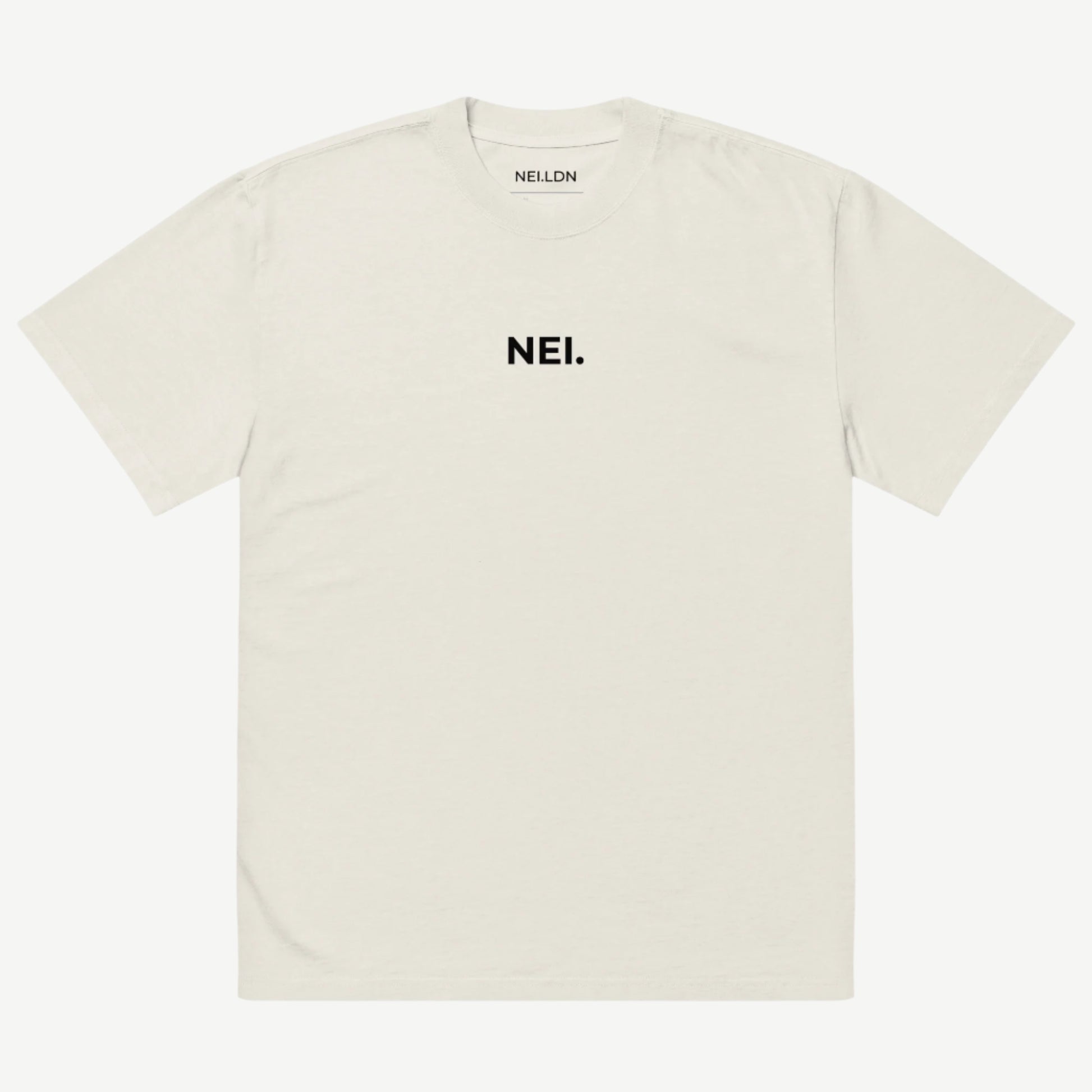 Inner Stonewashed Drop oversized faded t-shirt in Bone with black embroidered NEI logo