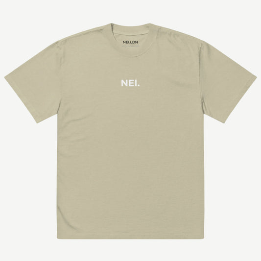 Inner Stonewashed Drop oversized faded t-shirt in Eucalyptus with black embroidered NEI logo