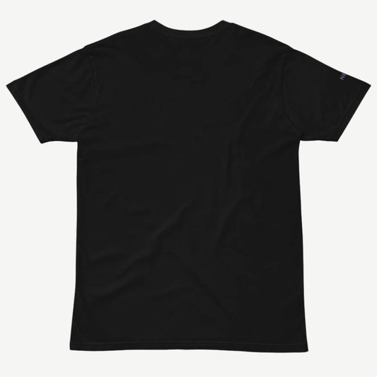 Comfort Premium Black T-Shirt back view minimalist tee by NEI.LDN