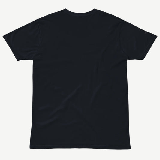 Comfort Premium Navy T-Shirt back view minimalist tee by NEI.LDN