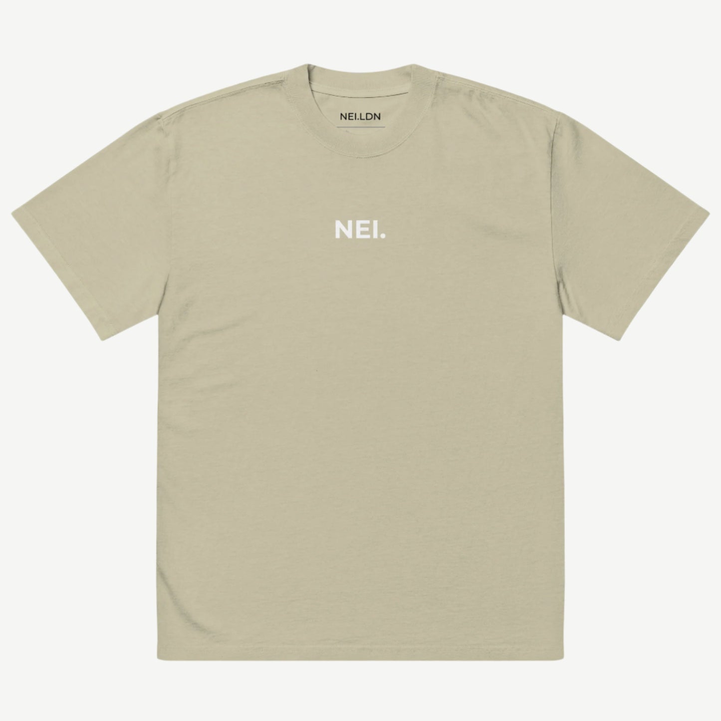 Inner Stonewashed Drop oversized faded t-shirt in Eucalyptus with black embroidered NEI logo