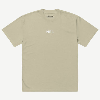 Inner Stonewashed Drop oversized faded t-shirt in Eucalyptus with black embroidered NEI logo