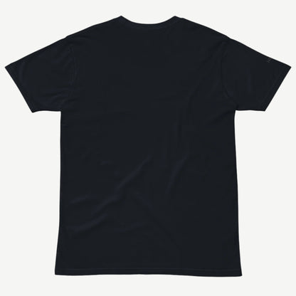 Comfort Premium Navy T-Shirt back view minimalist tee by NEI.LDN