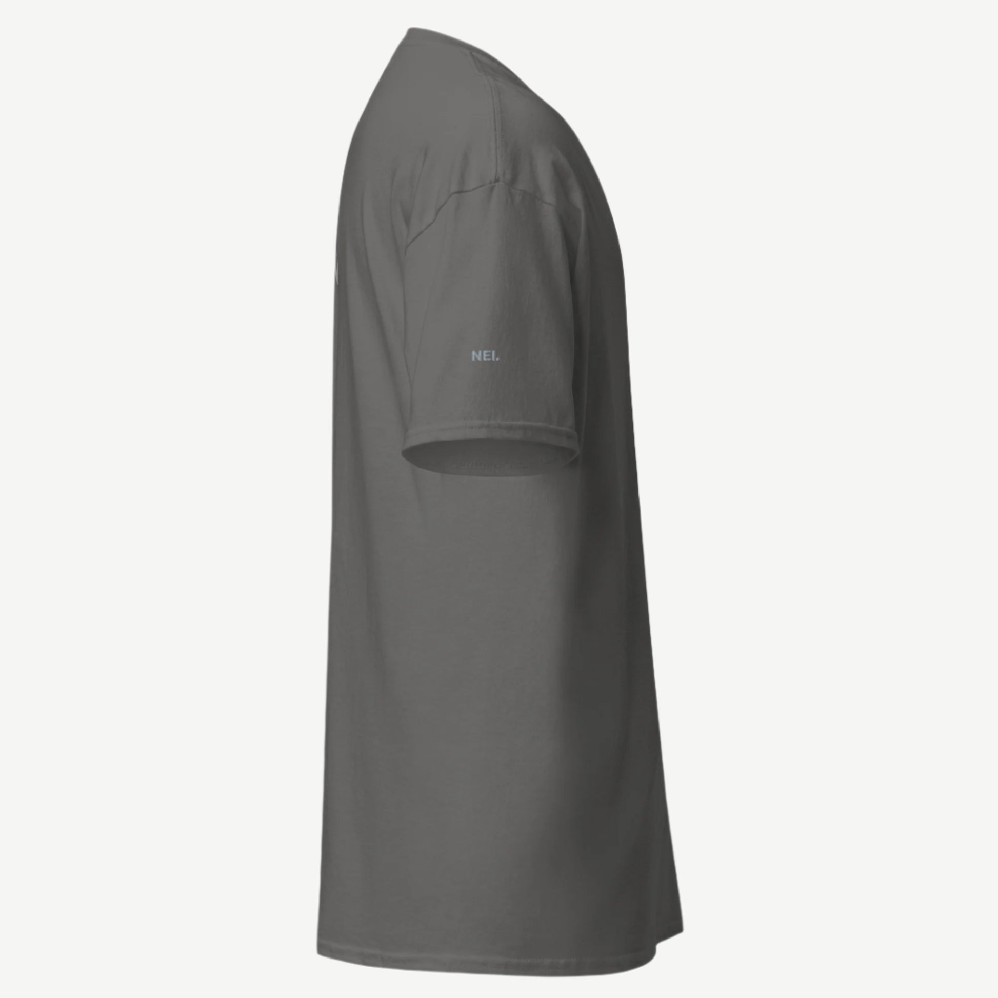 Charcoal Quiet Confidence Tee right side view minimalist t-shirt