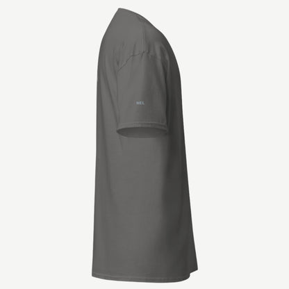 Charcoal Quiet Confidence Tee right side view minimalist t-shirt